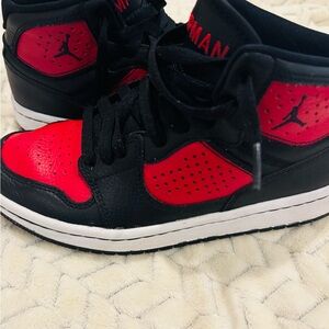 Jordan Black and Red High-Top Sneakers